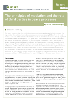 The principles of mediation and the role of third parties in peace