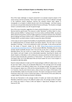 Ebooks and Ebook Chapters on Mendeley: Work in Progress