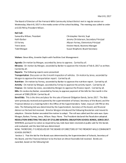 March 8, 2017 The Board of Directors of the Fremont