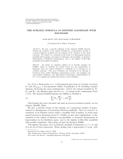 THE SCHL&uml;AFLI FORMULA IN EINSTEIN MANIFOLDS WITH