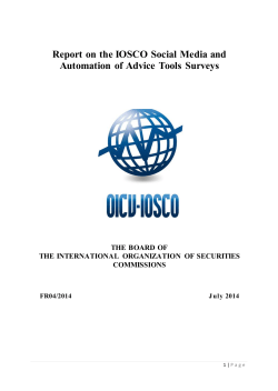 Report on the IOSCO Social Media and Automation of Advice Tools