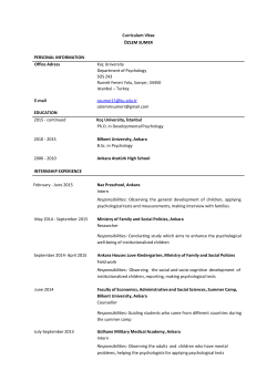 Curriculum Vitae &Ouml;ZLEM SUMER PERSONAL INFORMATION Office