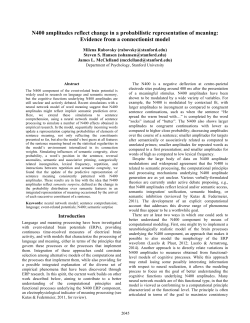N400 amplitudes reflect change in a probabilistic representation of