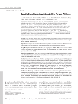 Specific Bone Mass Acquisition in Elite Female