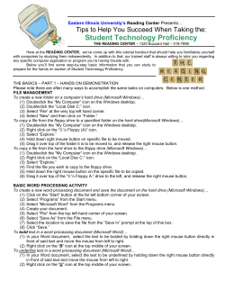 Eastern Illinois University`s Reading Center Presents&hellip;