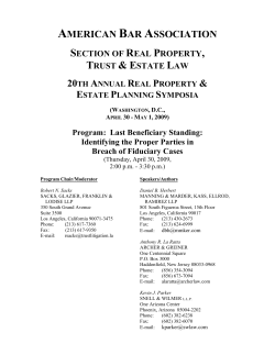 Last Beneficiary Standing - American Bar Association