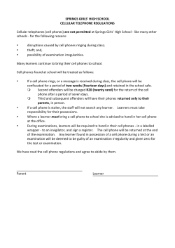 Cell Phone Policy - Springs Girls` High School