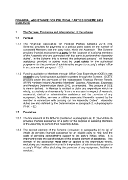 Financial Assistance for Political Parties Scheme 2015
