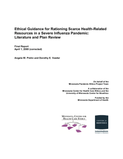 Plans and Ethical Guidance - Minnesota Department of Health