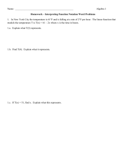 Interpreting Function Notation Word Problems 1.