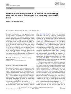 Landscape&ndash;seascape dynamics in the isthmus between S&oslash;rkapp
