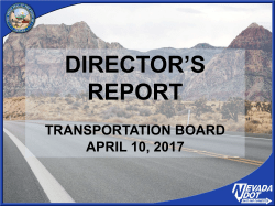 Director`s Report April 2017 - Nevada Department of Transportation