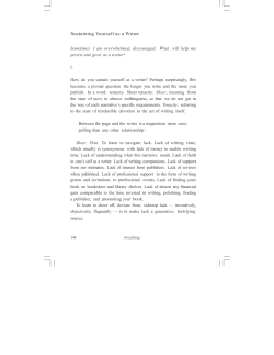 Sustaining Yourself as a Writer