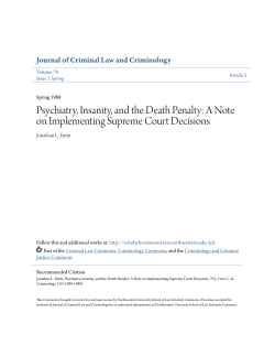 Psychiatry, Insanity, and the Death Penalty: A Note on Implementing