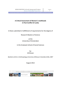 A Critical Assessment of Women`s Livelihoods in Post - UvA-DARE