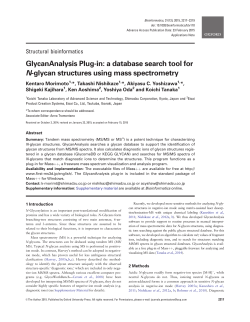 GlycanAnalysis Plug-in: a database search tool for