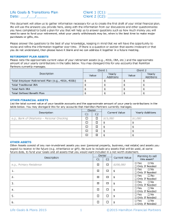 Life Goals and Planning Questionnaire