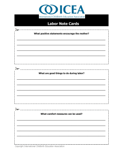Labor Note Cards - The International Childbirth Education Association