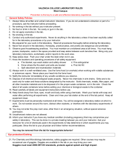 Lab Safety Regulations