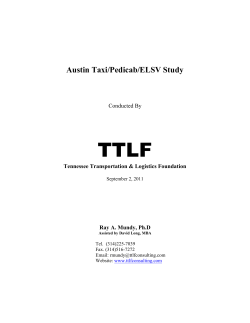 Austin Taxi/Pedicab/ELSV Study