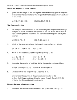 MPM2D1 - Review - Unit 2 and 3