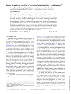Cross-linguistic studies of children`s and adults` vowel spaces