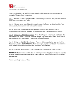 Combination Lock Instructions