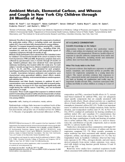 Ambient Metals, Elemental Carbon, and Wheeze and Cough in New