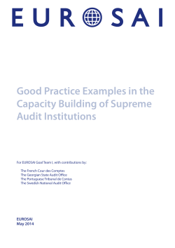 Good Practice Examples in the Capacity Building of Supreme Audit