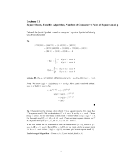 Square Roots, Tonelli`s Algorithm, Number of Consecutive Pairs of