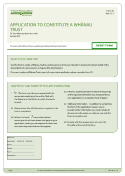 Form 36 &ndash; Application to constitute a Whānau Trust