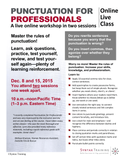 Punctuation for Professionals