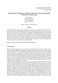 The Evolution of Charles de Gaulle as Leader of la France Libre