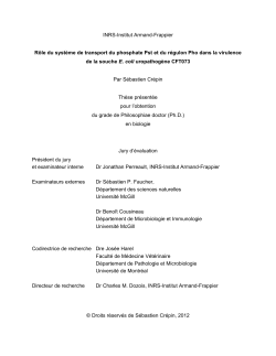 INRS-Institut Armand-Frappier R&ocirc;le du syst&egrave;me de