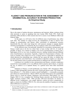 Fluency and Pronunciation in the Assessment of Grammatical