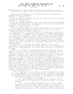 FAIR CREDIT EXTENSION UNIFORMITY ACT Cl. 12 Act of Mar. 28