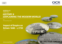 Impact of Empire on Britain 1688 - c.1730