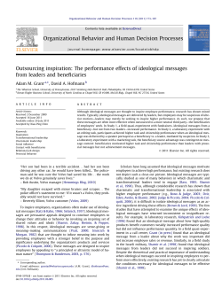 Outsourcing inspiration: The performance effects of ideological