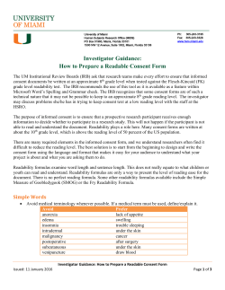 How to Prepare a Readable Consent Form