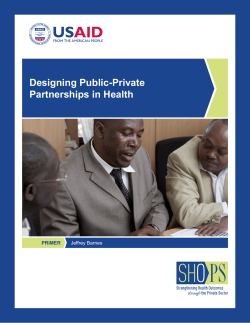 Designing Public-Private Partnerships in Health
