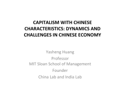 CAPITALISM WITH CHINESE CHARACTERISTICS: DYNAMICS