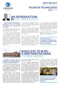 AN INTRODUCTION BY CEO JOHN SMITH RADCLIFFE TO BURY