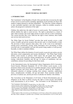 CHAPTER 6 RIGHT TO SOCIAL SECURITY 1. INTRODUCTION The