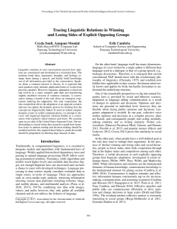 Tracing Linguistic Relations in Winning and Losing Sides of Explicit