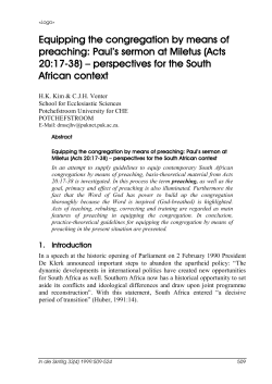 Equipping the congregation by means of preaching