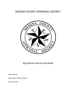 Agricultural Intensity Standards - Medina County Appraisal District