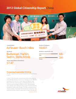 2012 Global Citizenship Report China Anheuser-Busch