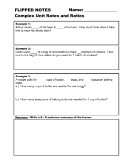 FLIPPED NOTES Complex Unit Rates and Ratios Name