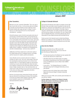 January 2007 Counselor E-News