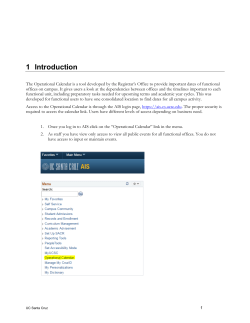 Operational Calendar Instructions - Registrar